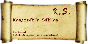 Krajczár Sára névjegykártya