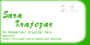 sara krajczar business card